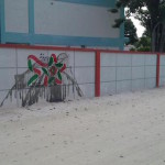 Independence 50 logos in Addu City vandalised with crude oil