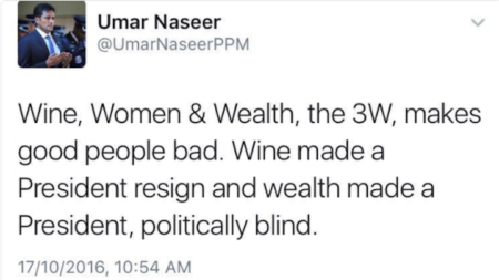 Umar Naseer tweet