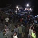 High and dry: fishermen queue to weigh their catch