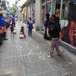 Children enjoy closed Malé roads