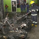 Motorbikes set on fire