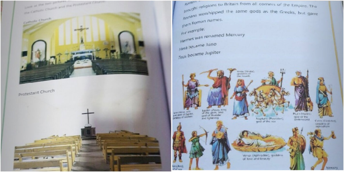 School recalls textbooks after controversy over pictures of churches ...
